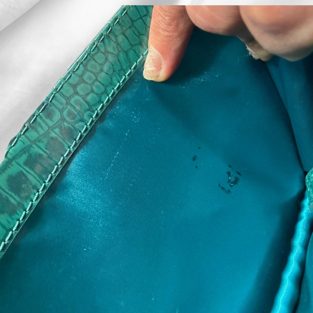 Banana Republic Teal Croc-Embossed Clutch - Picture 6 of 6